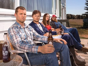 "Letterkenny" stars Jared Keeso, left to right, Nathan Dales, Michelle Mylett and K. Trevor Wilson are shown in an undated handout photo. The homegrown hit hoser comedy "Letterkenny" is getting more episodes, a tour and a push to international audiences. (THE CANADIAN PRESS/HO-Bell Media)