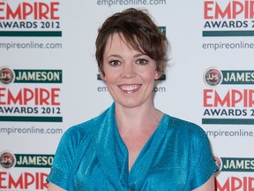 In this file photo dated Sunday, March 25, 2012, actress Olivia Colman arrives for the Jameson Empire Awards in London. Colman will play Queen Elizabeth II it is announced Friday Oct. 27, 2017, for the third and fourth seasons of the award-winning Netflix series about the British monarch's long reign.(AP Photo/Jonathan Short, FILE)