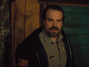 David Harbour in a scene from Season 2 of "Stranger Things." (Courtesy of Netflix)