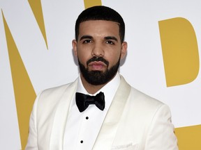 In this June 26, 2017 file photo, Canadian rapper Drake arrives at the NBA Awards in New York. Drake has not submitted his latest album, “More Life,” for consideration at the 2018 Grammy Awards. A person close to the nomination process, who spoke on the condition of anonymity because the person was not allowed to publicly talk about the topic, said the multi-platinum rapper did not submit “More Life” for album of the year or best rap album. The person also said Drake did not submit any of the songs from the album to categories like song of the year, record of the year or best rap song. (Photo by Evan Agostini/Invision/AP, File)