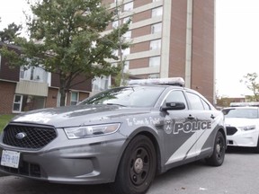 Toronto Police at the scene of a homicide the night before at 5 Wakunda Place on Oct. 29, 2017. Ernest Doroszuk (Toronto Sun)