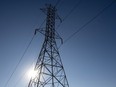 This file photo shows a hydro tower in Toronto on Wednesday, November 4, 2015. (THE CANADIAN PRESS/Darren Calabrese)