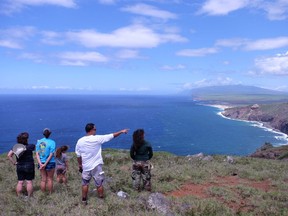 A tour of the Mokio Preserve area of Molokai with Molokai Land Trust reveals stunning views of the island’s north coast. (JIM BYERS PHOTO)