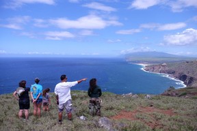 A tour of the Mokio Preserve area of Molokai with Molokai Land Trust reveals stunning views of the island’s north coast. (JIM BYERS PHOTO)