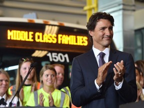 Prime Minister Justin Trudeau makes an announcement regarding new funding for transit in Barrie, Ont., on Tuesday, August 23, 2016.