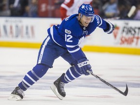 Toronto Maple Leafs forward Patrick Marleau during action against the Detroit Red Wings at the Air Canada Centre Wednesday October 18, 2017.