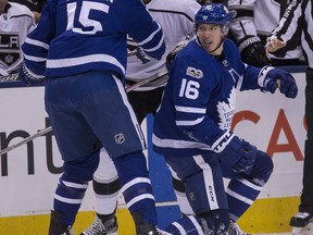 Toronto Maple Leafs winger Mitch Marner against the Los Angeles Kings on Oct. 23, 2017. (Craig Robertson/Postmedia Network)