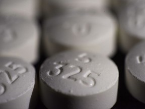 The opioid oxycodone-acetaminophen. (AP Photo/Patrick Sison)