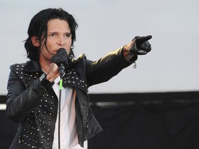 In this May 25, 2013, file photo, Corey Feldman performs in Los Angeles. Feldman was charged with possession of marijuana on Oct. 21, 2017, in Mangham, Louisiana, after being pulled over for speeding. Feldman said the marijuana wasn't his, but was a medicinal drug for a member of his touring crew. Feldman is on tour with his band, The Angels. (Photo by Katy Winn/Invision/AP, File)