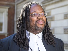 Lawyer Selwyn Pieters poses for a photo outside of the  Ontario Court of Appeal in Toronto.