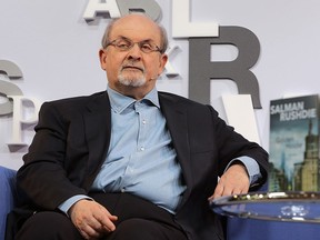 Author Salman Rushdie at the Blue Sofa at the 2017 Frankfurt Book Fair (Frankfurter Buchmesse) on Oct.12, 2017 in Frankfurt am Main, Germany. (Hannelore Foerster/Getty Images)
