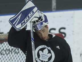 Maple Leafs goaltender Curtis McElhinney.