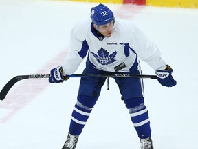Josh Leivo during Leafs practice at the Mastercard Centre in Toronto on Monday October 24, 2016.