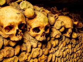 Human bones line the walls and fill the chambers of the catacombs beneath the streets of Paris. While exploring, some visitors have even become lost in the maze of creepy tunnels.