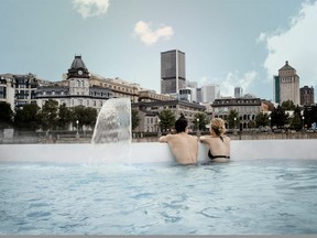 The view from Montreal's Bota-Bota Spa, which is located in a transformed ferry docked at the Old Port. The Nordic-style spa has cold and warm pools plus other spa amenities. CANADIAN TOURISM COMMISSION PHOTO