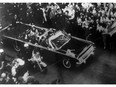This image provided by the Warren Commission is  an overhead view of President John F. Kennedy's car in Dallas motorcade on Nov. 22, 1963, and was the commission's Exhibit No. 698.