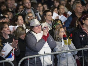Choir Choir Choir and Hip fans sing Gord Downie songs at Toronto City Hall in Nathan Phillips Square on Tuesday October 24, 2017.