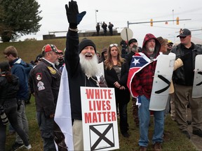 White nationalists attend a rally on October 28, 2017 in Shelbyville, Tennessee.