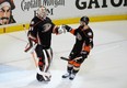 Frederik Andersen and Andrew Cogliano became close friends when both were with the Ducks.
 (GETTY IMAGES)