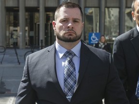 Toronto Police Const. James Forcillo leaves the courthouse at 361 University Ave. in Toronto on May 16, 2016. Ernest Doroszuk/Toronto Sun