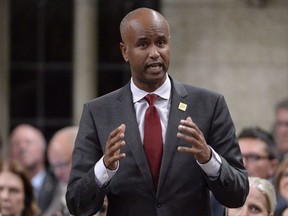 Minister of Immigration, Refugees and Citizenship Ahmed Hussen speaks during question period in the House of Commons on Parliament Hill in Ottawa on Tuesday, Sept. 26, 2017.