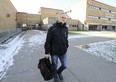 Roland Berard outside the entrance to the sports complex that houses the swimming pool at Ecole secondary Antoine-Brossard in Brossard, south of Montreal Friday November 10, 2017. New rules from the city bans nudity in the locker rooms and swimmers must shower with their bathing suits on. (John Mahoney / MONTREAL GAZETTE)