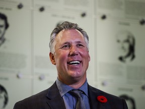 2017 Hockey Hall of Fame inductee Dave Andreychuk laughs during a news conference on Friday. (THE CANADIAN PRESS)