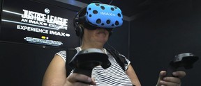 The Toronto Sun's Jane Stevenson transformed into a virtual reality Wonder Woman at the IMAX VR Centre located at Scotiabank Theatre on Richmond St.