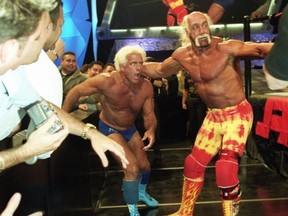 Legends Hulk Hogan and Ric Flair slug it out in WWE action. Sunday is WrestleMania 35.