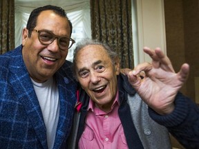 Blayne Lastman (L) and his father, Mel, a former Toronto mayor, on Nov. 14, 2017. (Ernest Doroszuk/Toronto Sun)