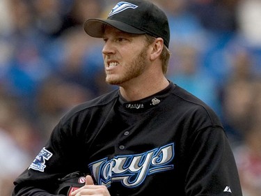 Roy Halladay wears a sneer after giving up a home run to the Brewers in 2005 (Postmedia)