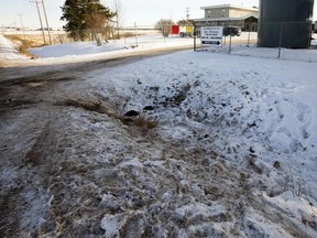 The scene of a two vehicle crash along Township Road 510 near 5 Street, in Nisku Monday Nov. 6, 2017.