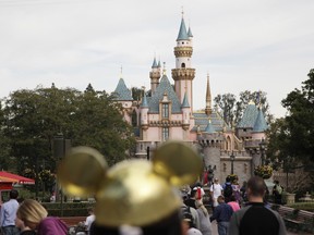 FILE - This Jan. 22, 2015 file photo shows Sleeping Beauty's Castle at the Disneyland theme park in Anaheim, Calif. In response to a Los Angeles Times series about the relationship between the Walt Disney Co. and the city of Anaheim, the company is barring the paper from advance screenings of its films. The paper ran a two-part series in late September 2017 looking into what it characterized as a complicated and increasingly tense relationship between the city and the Disneyland Resort. (AP Photo/Jae C. Hong, File)