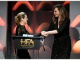 21st Annual Hollywood Film Awards - Show

BEVERLY HILLS, CA - NOVEMBER 05:  Honoree Kate Winslet (L) accepts the Hollywood Actress Award for 'Wonder Wheel' with honoree Allison Janney onstage during the 21st Annual Hollywood Film Awards at The Beverly Hilton Hotel on November 5, 2017 in Beverly Hills, California.  (Photo by Kevin Winter/Getty Images)
Kevin Winter, Getty Images