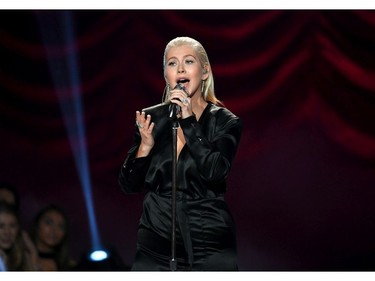 Christina Aguilera performs onstage during the 2017 American Music Awards at Microsoft Theater on Nov. 19, 2017 in Los Angeles.  (Kevin Winter/Getty Images)