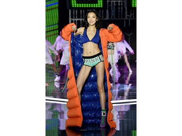 Model Xiao Wen  walks the runway during the 2017 Victoria's Secret Fashion Show In Shanghai at Mercedes-Benz Arena on November 20, 2017 in Shanghai, China.  (Photo by Frazer Harrison/Getty Images for Victoria's Secret)