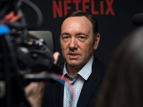 This file photo taken on February 23, 2016 shows actor Kevin Spacey arriving for the season 4 premiere screening of the Netflix show "House of Cards" in Washington, DC.