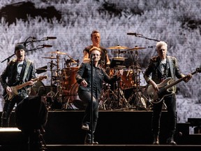 Tickets for U2's June 5 show at the Bell Centre will go on sale on Nov. 20 at 10 a.m. Above, the band performs in Houston, Tex. on May 23, 2017.