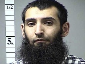 This undated photo shows Sayfullo Saipov, 29, who mowed down pedestrians and cyclists along a busy bike path near the World Trade Center memorial on Tuesday, Oct. 31, 2017, killing several.