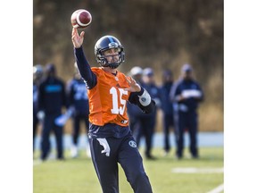 Toronto Argonauts quarterback Ricky Ray during practice at Downsview Park in Toronto, Ont. on Friday November 17, 2017. Ernest Doroszuk/Toronto Sun/Postmedia Network
Ernest Doroszuk, Ernest Doroszuk/Toronto Sun