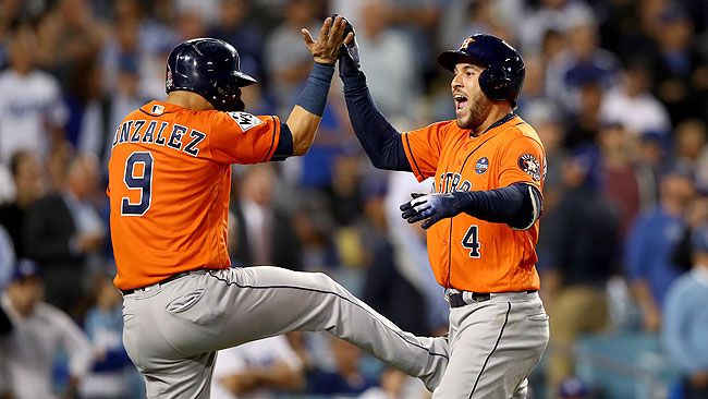 George Springer of the Houston Astros looks on from the dugout News  Photo - Getty Images