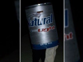 Upper Darby Police tweeted a photo of a Halloween beer can costume in an effort to discourage underage drinking. (Twitter Photo)