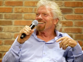 Richard Branson talks during a panel discussion at Shopify in Ottawa Thursday, June 15, 2017.
