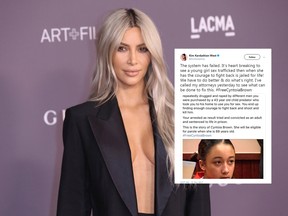 Kim Kardashian West arrives at the LACMA Art + Film Gala at the Los Angeles County Museum of Art on Saturday, Nov. 4, 2017, in Los Angeles. (Photo by Willy Sanjuan/Invision/AP) and (twitter.com/KimKardashian)