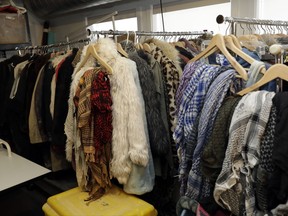 In this Tuesday, Nov. 21, 2017 photo, lost and found items are seen at Burning Man festival’s headquarters in San Francisco. Unclaimed items are listed on Burning Man’s official website with photos and lot numbers. (AP Photo/Marcio Jose Sanchez)