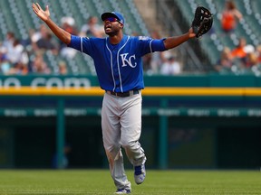Kansas City Royals' Lorenzo Cain reacts during a game on Sept. 4, 2017