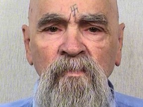 This Oct. 8, 2014 file photo provided by the California Department of Corrections shows 80-year-old serial killer Charles Manson.