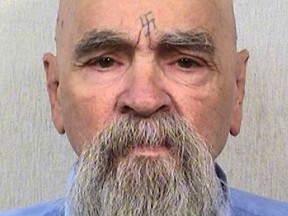 This file photo provided by the California Department of Corrections and Rehabilitation shows Charles Manson.
