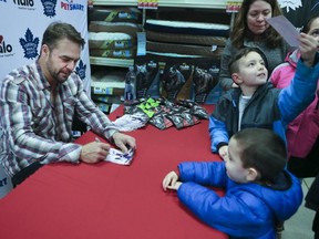 Former Toronto Maple Leafs goaltender Curtis Joesph signs autographs and takes part in a shootout for fans at the PetSmart Etobicoke store on North Queen St on Saturday, Nov. 18, 2017.