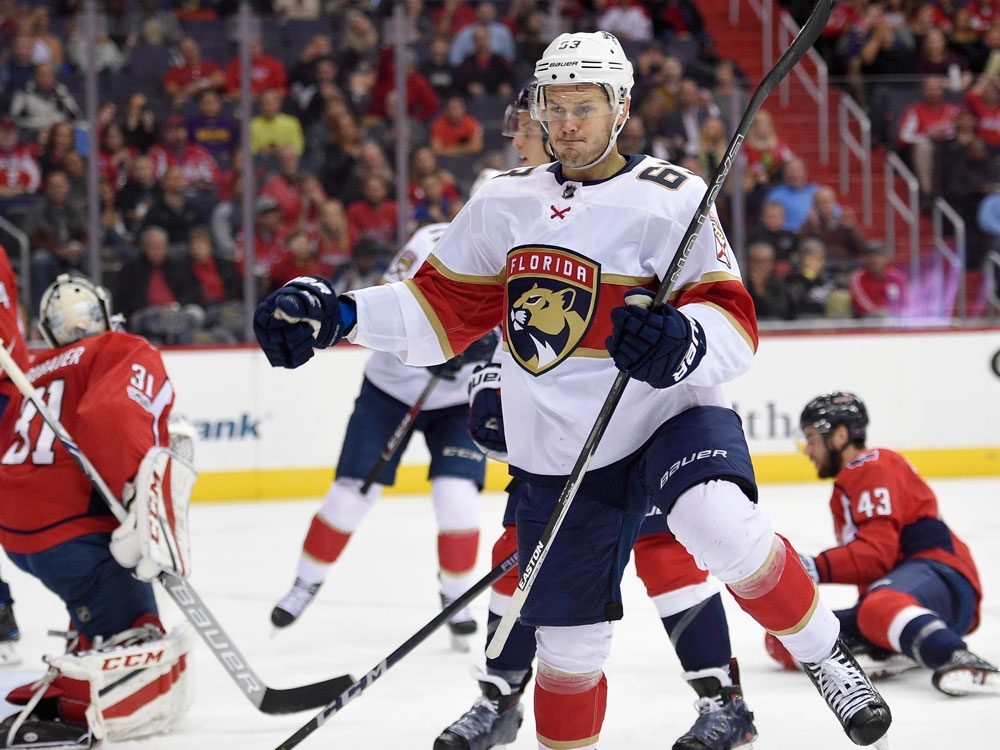 With Evgenii Dadonov gone, who skates on Panthers top line with Sasha  Barkov and Jonathan Huberdeau?